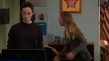 Reformation Cash­mere Blend Sweater worn by Kim Burgess (Marina Squerciati) as seen in Chicago P.D. (S11E01)