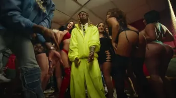 Balenciaga Neon Yellow D-Frame 'Dynasty' Sunglasses (BB0095S) worn by Lil Wayne in Rob49 - Wassam Baby (with Lil Wayne) [Official Video]