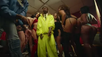 Balenciaga Neon Yellow & Grey '3B Sports Icon' Trackpants worn by Lil Wayne in Rob49 - Wassam Baby (with Lil Wayne) [Official Video]