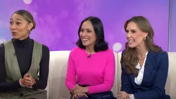 Kendra Scott Ember Vintage Gold Crystal Strand Necklace in White Crystal worn by Kendra Scott as seen in Today  with Hoda & Jenna on January 18, 2024