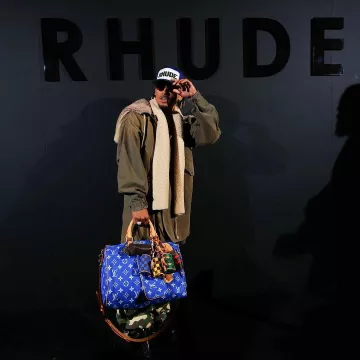 Rhude Blue & Gold 'Formula' Logo Hat worn by Ozuna on the Instagram account @ozuna