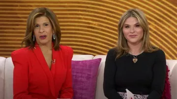 Kendra Scott Danielle Mother Of Pearl Link Charm Huggie Hoop Earrings worn by Hoda Kotb as seen in Today with Hoda & Jenna on January 22, 2024