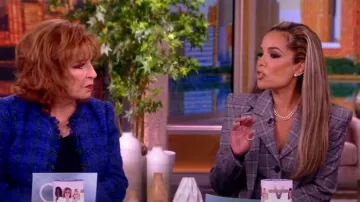 Chaqueta a cuadros Sergio Hudson Wool-Blend Windowpane usada por Sunny Hostin como se ve en The View el 17 de enero de 2024