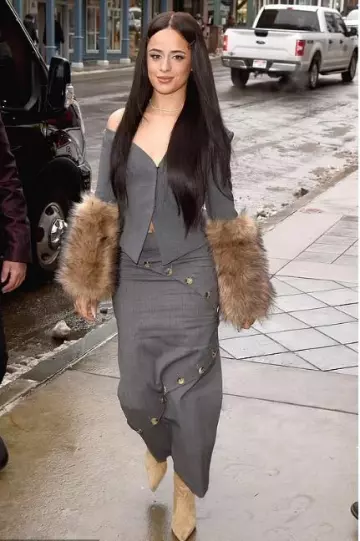 Shay Diamond Single Line Threads Choker worn by Camila Cabello at Sundance Film Festival on January 21, 2024