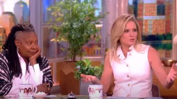 Chaleco Ponte Slade de trapo y hueso usado por Sara Haines como se ve en The View el 24 de enero de 2024