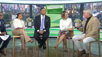 Talbots Fringe Wrap Skirt in Amazing Plaid worn by Dylan Dreyer as seen in Today on January 24, 2024