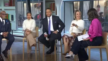 Talbots Knit Wide Leg Pants worn by Sheinelle Jones as seen in Today on January 24, 2024