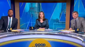 Cinq a Sept Marta Silk Camisole in Ony worn by Mary Bruce as seen in Good Morning America on January 23, 2024