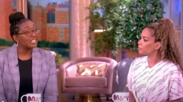 Proenza Schouler Textured Stripe Asymmetric Midi Dress worn by Sunny Hostin as seen in The View on January 25, 2024