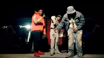 Jordan 9 Retro 'All Chile Red' worn by Blac Youngsta in Blac Youngsta, Lil Migo, Trapionn - Plugged N (Official Video)