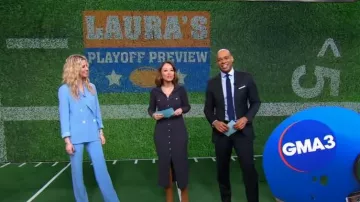 Black Halo Hugo Blazer worn by Laura Rutledge as seen in Good Morning America on January 26, 2024
