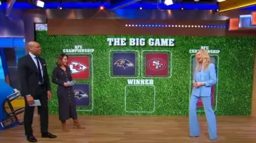 Black Halo Isabella Pants worn by Laura Rutledge as seen in Good Morning America on January 26, 2024