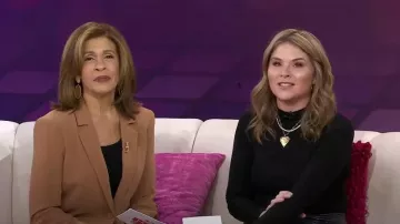 Kendra Scott Gold Plated Elle Drop Earrings in Brown Tigers Eye worn by Hoda Kotb as seen in Today with Hoda & Jenna on January 25, 2024