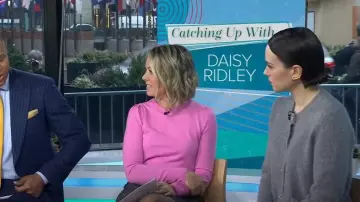 Prada Cashmere Cardigan worn by Daisy Ridley as seen in Today on January 26, 2024