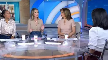 Black Halo Patel Short Sleeve Jumpsuit worn by Hoda Kotb as seen in Today on January 26, 2024