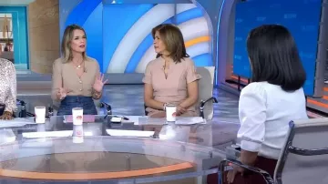 Veronica Beard Renzo Pants in Dark Oxyblood worn by Laura Jarrett as seen in Today on January 26, 2024