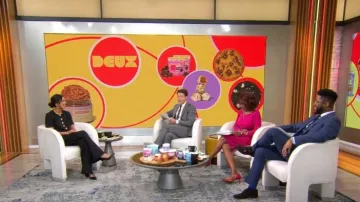 Amanda Uprichard Jane Pants en Watkins Tweed usado por Sabeena Ladha como se ve en CBS Mornings el 11 de enero de 2024