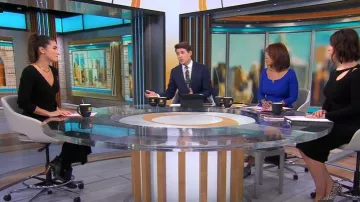 Robe Carmen Marc Valvo portée par Gayle King vue dans CBS Mornings le 25 janvier 2024