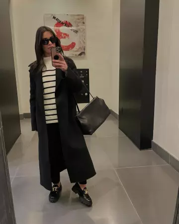 The Row Sienna Shoulder Bag in Leather worn by Lea Michele on her Instagram on January 25, 2024