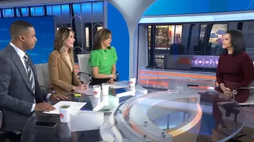 Alice + Olivia Chase Cable-Knit Puff-Sleeve Sweater worn by Hoda Kotb as seen in Today on January 29, 2024