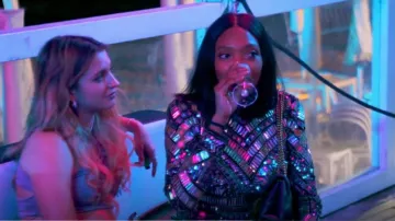 Missguided Women's Black and Gold Dress worn by Tumi Mhlongo as seen in Below Deck Mediterranean (S08E16)