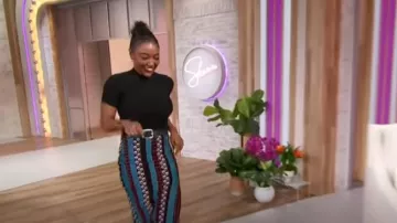 Diane Von Furstenberg Jupe en jacquard Sallie en tricot portée par Patina Miller comme on le voit dans Sherri le 29 janvier 2024