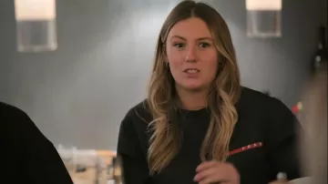 Prada Tech­ni­cal Fab­ric Hood­ie Jack­et worn by Emma Canning as seen in Six Nations: Full Contact (S01E01)