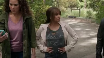 Chaser Addicted to Love Gray Burnout Distressed Tee worn by Max Mitchell (Vanessa Morgan) as seen in Wild Cards (S01E03)