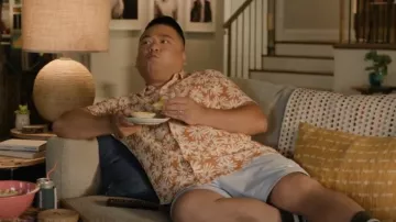 Rolla's Bon Flower Shirt In Gold worn by Andrew Pham (Andrew Phung) as seen in Run The Burbs (S03E03)