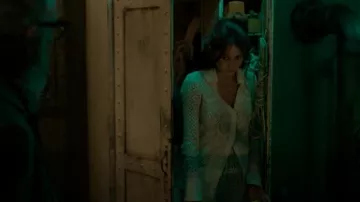 Simkhai Rayleigh Pants worn by Leila (Pardis Saremi) as seen in Death and Other Details (S01E04)