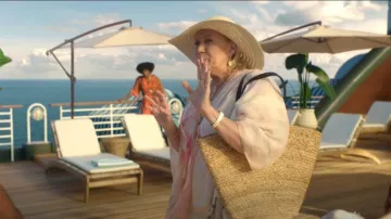 AllSaints Marea Tie Dye Print Ruana Cover Up worn by Katherine (Jayne Atkinson) as seen in Death and Other Details (S01E04)