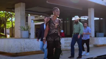 Fashion Nova Annika Lace Jumpsuit worn by Tolú Ekundare as seen in The Trust: A Game of Greed (S01E08)