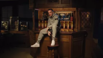 Stone Island Sage Green Snap Hood Hood­ie worn by ArrDee in 12AM At Home (Official Music Video)