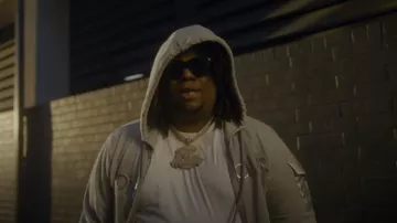 Moncler Grey Sleeve Pocket Zip Hoodie worn by Big Homiie G in Big Homiie G - Blowing Money Fast