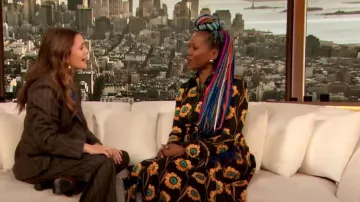 LA Double J La Comasca Shirt Dress by Daisychain worn by Erika Alexander as seen in The Drew Barrymore Show on January 29, 2024