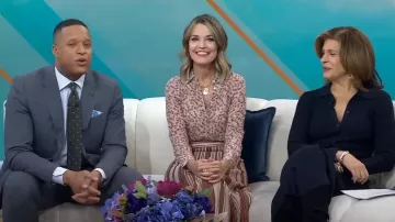 Zimmermann Luminosity Lurex Stripe Skirt portée par Savannah Guthrie comme on le voit dans Today le 1er février 2024