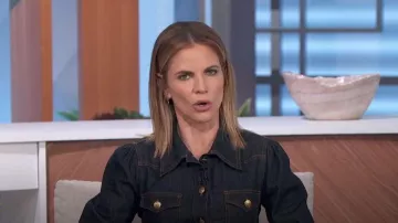 Luisa Spagnoli Denim Dress worn by Natalie Morales as seen in The Talk on January 26, 2024