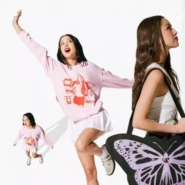 Zapatos Mary Jane de cuero liso Dr. Martens 8065 usados por Olivia Rodrigo en el sitio web de Merch, el 31 de enero de 2024