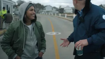 Alpha Industries MA-1 W Bomber worn by Jackie Quiñones (Monica Raymund) as seen in Hightown (S02E04)