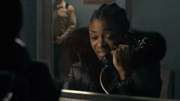 Moncler Serifur Fur-Trim Nylon Jacket worn by Charmaine (Imani Lewis) as seen in Hightown (S02E07)