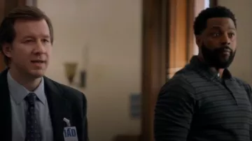 Vince Long Sleeve Striped Po­lo worn by Kevin Atwater (Laroyce Hawkins) as seen in Chicago P.D. (S11E02)