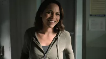 James Perse Fleece Drawstring Hoodie worn by Jackie Quiñones (Monica Raymund) as seen in Hightown (S02E10)