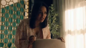 Wilfred Monody Satin Robe worn by Sunny Patel (Agam Darshi) as seen in Sight Unseen (S01E01)