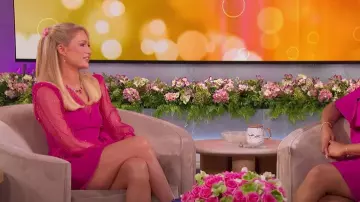 Rebecca Vallance Lilah Embellished Minidress worn by Paris Hilton as seen in The Jennifer Hudson Show on  January 31, 2024