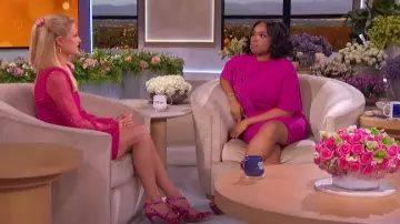 Valentino Garavani Satin Rockstud Pump worn by Paris Hilton as seen in The Jennifer Hudson Show on  January 31, 2024