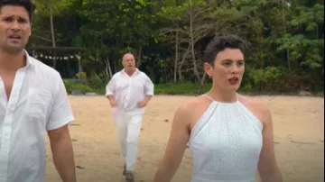 Superdry Teagan Halter Dress worn by Piper (Kylie Farmer) as seen in Irreverent (S01E01)