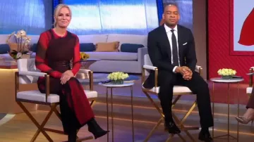 Robe longue en maille extensible imprimée Loewe portée par Jennifer Ashton dans Good Morning America le 1er février 2024