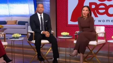 Skims Fits Everybody Long Sleeve Crewneck Dress worn by Eva Pilgrim as seen in Good Morning America on February 1, 2024