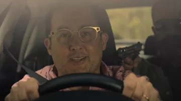 Oakley Deadbolt Gold Glasses worn by Mackenzie 'Mack' Boyd (P. J. Byrne) as seen in Irreverent (S01E07)