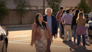 Bar III Chaqueta de cuero sintético usada por María Sofía (Keyla Monterroso Mejía) como se ve en Curb Your Enthusiasm (T12E01)